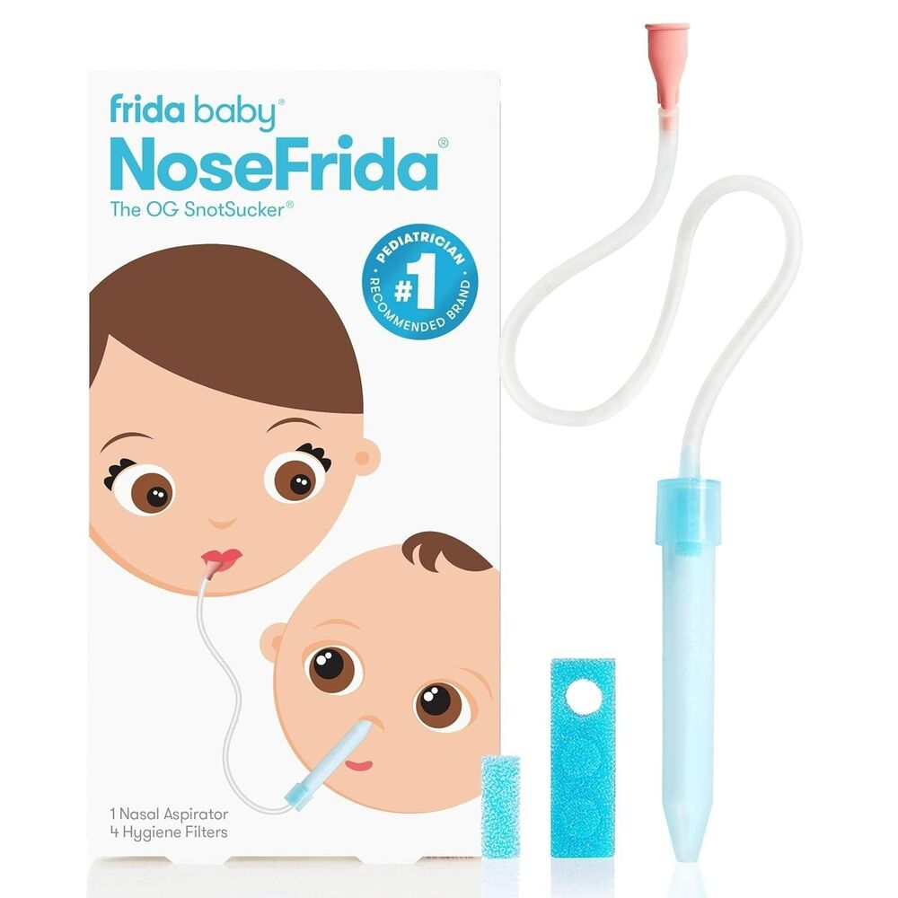 Frida Baby NoseFrida Nasal Aspirator with 4 Hygiene Filter Baby Nose Sucker Blue